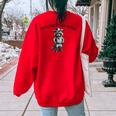 My Flabbers Are Gasted Raccoon Cowboy Women's Oversized Sweatshirt Back Print Red