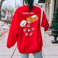 Happy Pills Raccoon Tshirt Raccoon Lover Women's Oversized Sweatshirt Back Print Red
