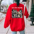 Let's Get Trashed Women's Sweatshirt – Fun Raccoon & Opossum Graphic Red