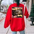 Life Is Soup Raccoon Meme Women's Sweatshirt - Oversized & Quirky Red