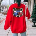 Patriotic Raccoon Back Print T-Shirt | Women's July 4th Tee Red