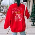 Raccoon Back Print Women's Oversized Sweatshirt | Cozy & Unique Red