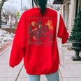 Raccoon Cowboy Western Oversized Sweatshirt for Men & Women Red