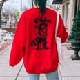 Raccoon Cowboy Western Oversized Sweatshirt - Unisex Back Print Red