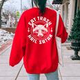 Raccoon Eat Trash Hail Satan Gothic Racoon Women's Oversized Sweatshirt Back Print Red