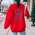 Raccoon Halloween Women's Oversized Sweatshirt - Stay Trashy Design Red