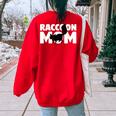 Raccoon Lover Oversized Women's Sweatshirt | Animal Mom Theme Red