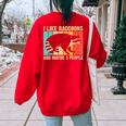 Raccoon For Men Women Raccoon Lover Introvert Women's Oversized Sweatshirt Back Print Red