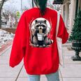 Raccoon Noodle Cup Back Print Sweatshirt - Oversized for Women & Men Red