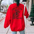 Raccoon Sarcastic Women's Oversized Sweatshirt - Quirky Back Print Red