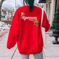 Raccoon Whisperer Women's T-Shirt - Cute Oversized Back Print Red