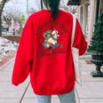 Raccoonicorn Oversized Sweatshirt - Fun Print for Women Red