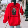 Retro 90s Raccoon Sweatshirt | Trash Panda Women's Oversized Back Print Red