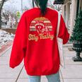 Stay Trashy Opossum Raccoon Internet Memes Meme Women's Oversized Sweatshirt Back Print Red