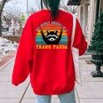 Trash Panda Raccoon Oversized Women's Sweatshirt | Quirky Back Print Red