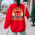 Vintage Raccoon Oversized Women's Sweatshirt – Eco Trash Style Red
