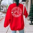 Women's Oversized Sweatshirt - Workout for Food | Gym Raccoon Theme Red