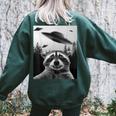 Alien UFO Raccoon Women's Oversized Sweatshirt - Fun Casual Look Forest