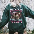 Autistic Raccoon Meme Oversized Sweatshirt for Women Forest