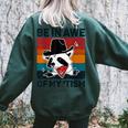 Be In Awe Of My 'Tism Vintage Autistic Autism Raccoon Women's Oversized Sweatshirt Back Print Forest