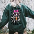 Colorful Raccoon Oversized Sweatshirt - Small Women's Back Print Forest