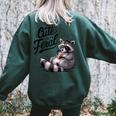 Cute Feral Panda Raccoon Costume Oversized Sweatshirt | Back Print Forest
