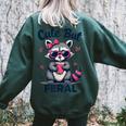 Cute Feral Raccoon Oversized Sweatshirt for Women - Summer Humor Forest