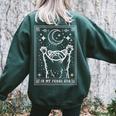 In My Feral Era Raccoon With Moon Trash Panda Women's Oversized Sweatshirt Back Print Forest