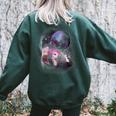 Ferret Moon-Howling Women's Oversized Sweatshirt | Back Print Forest