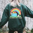 Groovy This Little Light-Of Mine Dumpster Fire Raccoon Women's Oversized Sweatshirt Back Print Forest
