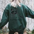 A Little Feral Raccoon With Moon Animal Raccoon Trash Panda Women's Oversized Sweatshirt Back Print Forest