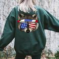Patriotic Raccoon Back Print T-Shirt | Women's July 4th Tee Forest