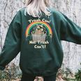 Raccoon Back Print Oversized Sweatshirt for Women - Humorous Casual Wear Forest