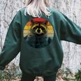 Raccoon Back Print | Women's Oversized Sweatshirt - Cozy & Chic Forest