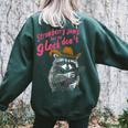 Raccoon Back Print Women's Oversized Sweatshirt | Cozy & Unique Forest