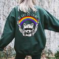 Raccoon LGBTQ Pride Oversized Sweatshirt - Fun Back Print Forest