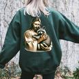 Raccoon Lover Sweatshirt - Vintage Jesus & Raccoon | Women's Oversized Forest