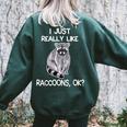 Raccoon Lover Women's Oversized Sweatshirt - Cute Back Print Forest