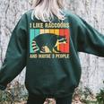 Raccoon For Men Women Raccoon Lover Introvert Women's Oversized Sweatshirt Back Print Forest