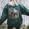 Raccoon Moon Sweatshirt | Unisex Oversized Back Print for Family Forest