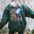 Raccoon Moonlight Women's Oversized Sweatshirt | Back Print Fun Forest