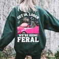 Raccoon Opossum Meme Oversized Sweatshirt for Women | Fun Back Print Forest