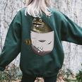 Raccoon Pocket Women's Oversized Sweatshirt - Cozy Animal Lover Gift Forest