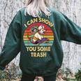 Raccoon Retro Women's Sweatshirt - Cozy Vintage Oversized Fit Forest
