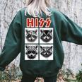 Raccoon Rock Band Concert Oversized Women's Sweatshirt - Back Print Forest
