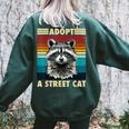 Raccoon Vintage Retro Racoon For Women Men Kid Women's Oversized Sweatshirt Back Print Forest