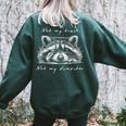 Raccoon Women's Oversized Sweatshirt - Cute Back Print Forest