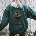Retro 90s Raccoon Sweatshirt | Trash Panda Women's Oversized Back Print Forest