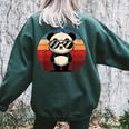 Retro Panda Sunglasses Sweatshirt - Women's Oversized BBQ Party Wear Forest