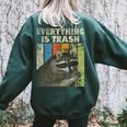 Retro Raccoon Camping Sweatshirt - Women's Oversized Back Print Forest